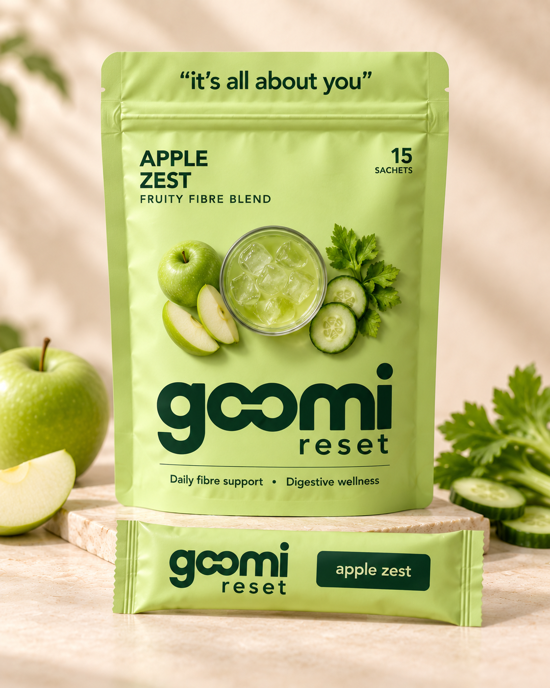 Goomi Reset Apple Zest, 15 sachets