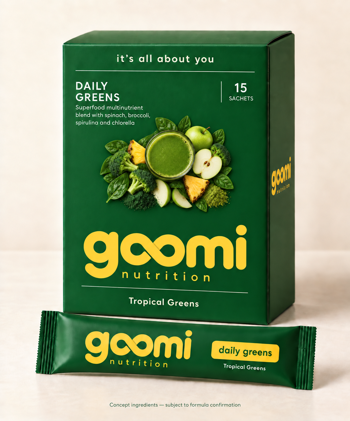 Goomi Nutrition Daily Greens, 15 sachets