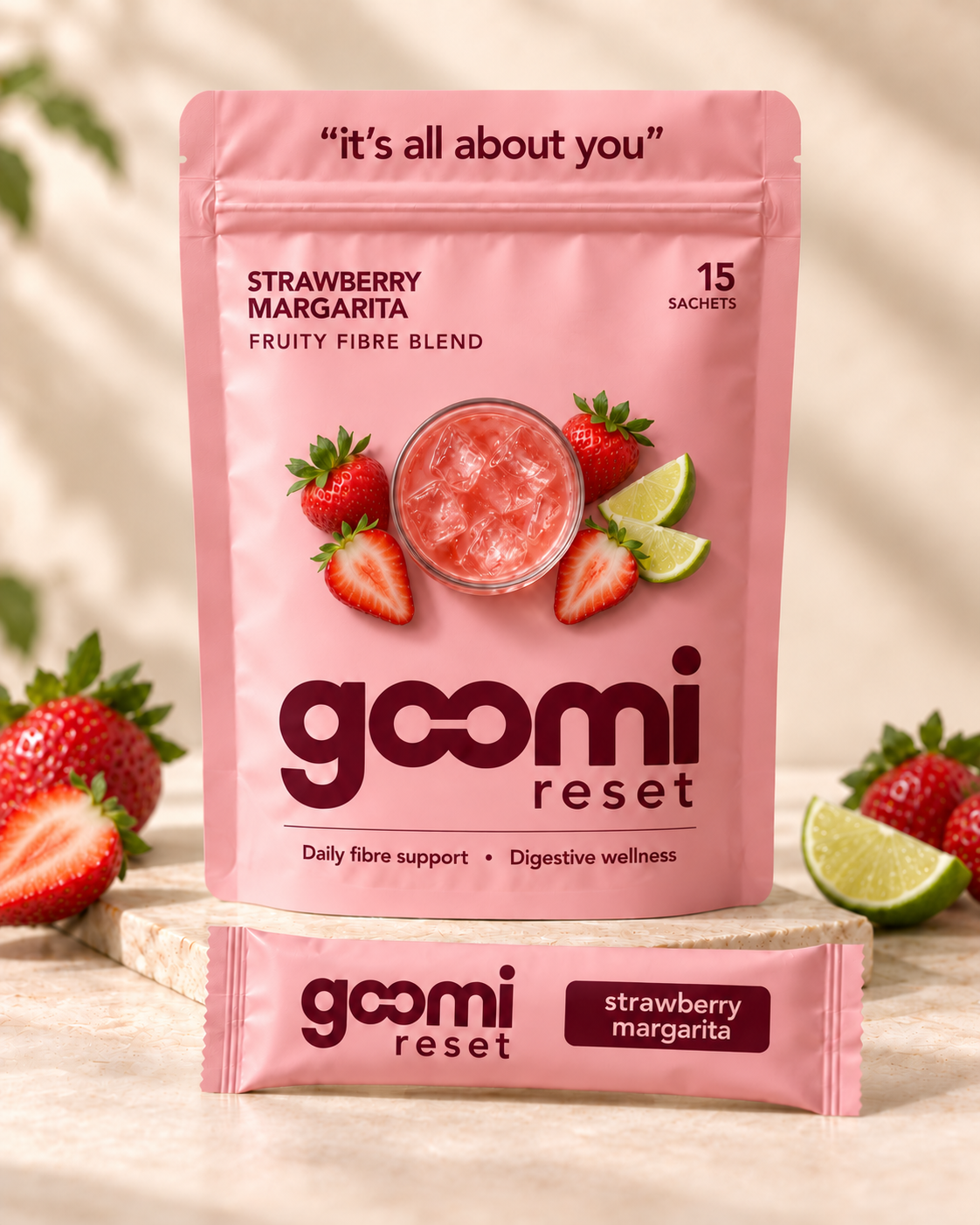 Goomi Reset Strawberry Margarita, 15 sachets